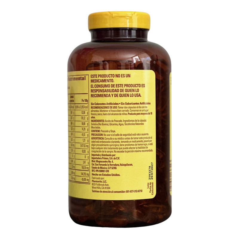 Nature Made Omega 3 Aceite De Pescado 360mg 300 Cápsulas Sabor N/a