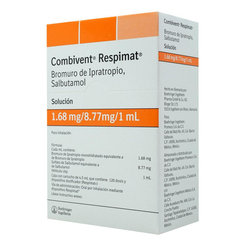 Combivent Respimat Solución, 1 Cartucho 4,5 Ml + Dosificador 120 Dosis