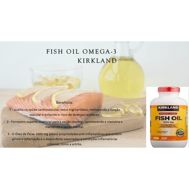 Aceite De Pescado Concentrado Kirkland Signature 1000mg 400 Cápsulas