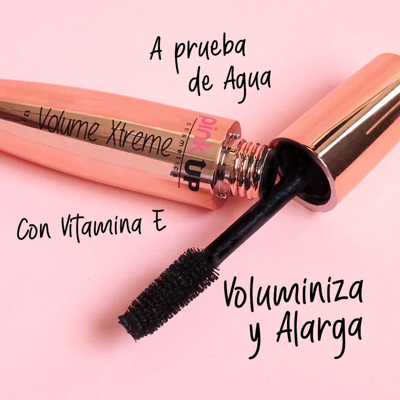 Pink Up Mascara Volume Xtreme Mascara De Pestañas Volumen Negro