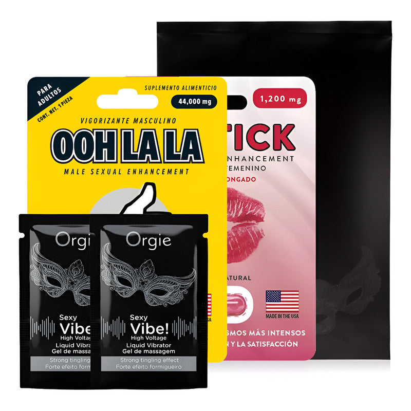 Kit Orgie Lipstick + Ooh La La + 2 Estimulante Liquido