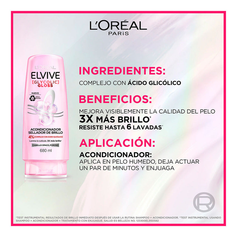 Acondicionador Elvive Loreal Gloss 680ml