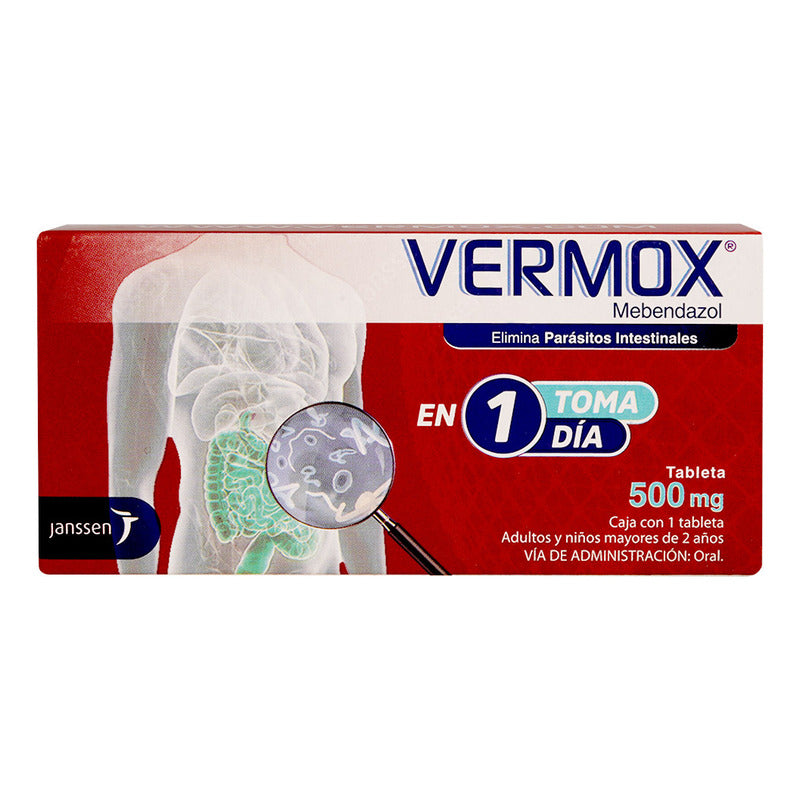 Vermox Tableta 500 Mg, 1 Tableta