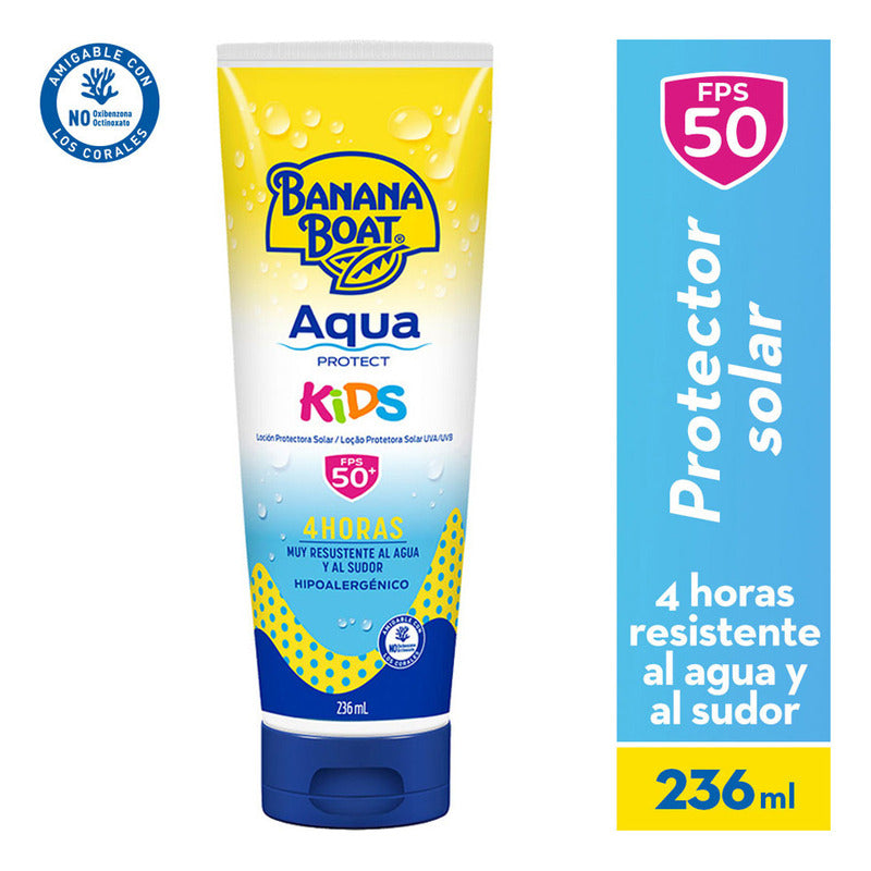 Protector Solar Banana Boat Aqua Protect Kids 50+ Fps Loción 236 Ml
