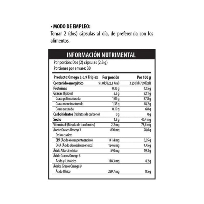 Omega 3 6 Y 9 Solanum Suplemento Triplex 60 Cápsulas Sin Sabor