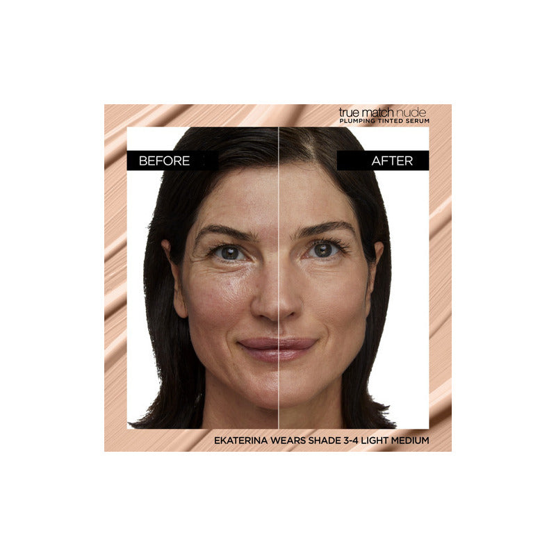 Base De Maquillaje Liquida, Sérum Rellenador Con Color Y 1% De Ácido Hialurónico True Match De L'oréal Paris