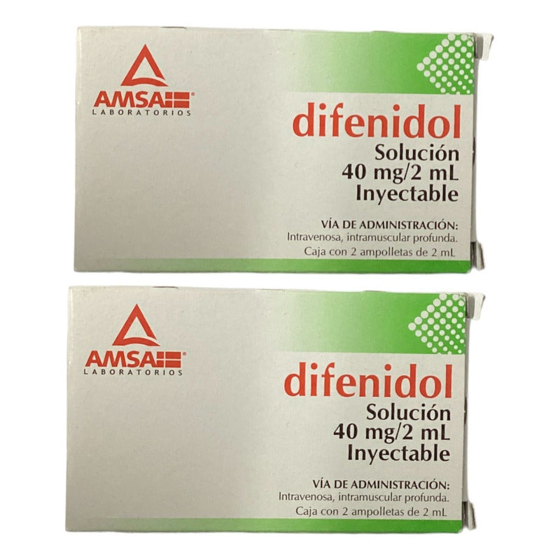 2 Cajas Difenidol Amsa Solución Iny De 2 Ampolletas 2ml Cu