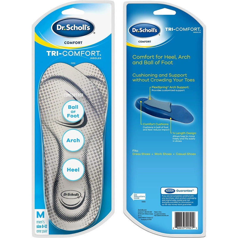 Dr. Scholl's Plantillas Tri Confort Caballero 26-30 Azul Petróleo