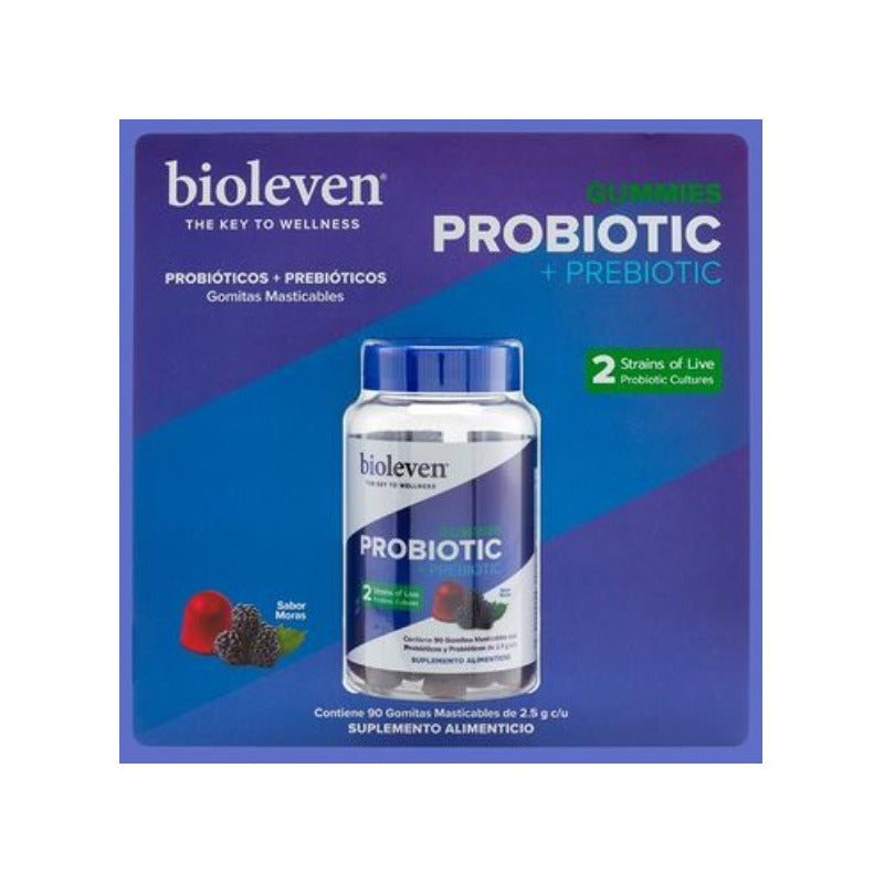 Probióticos Y Prebioticos Bioleven Gomitas 90 Masticables Sabor Moras