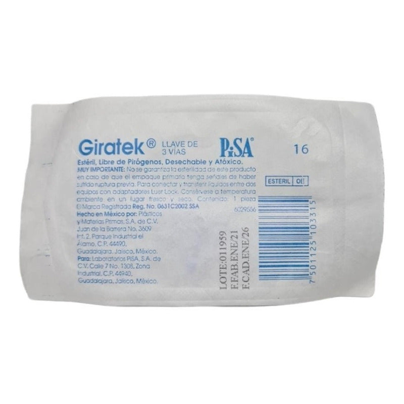 Giratek Llave De 3 Vias Estéril Paquete Con 5 Piezas