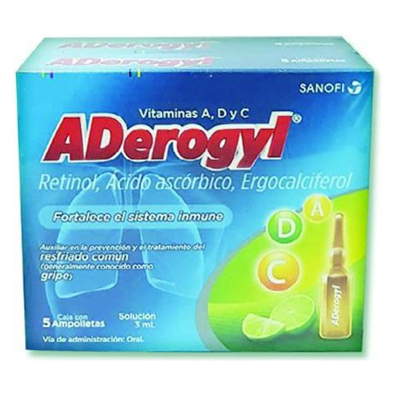 Duo Pack Aderogyl Vitaminas A, C, D 5 Ampolletas Cu