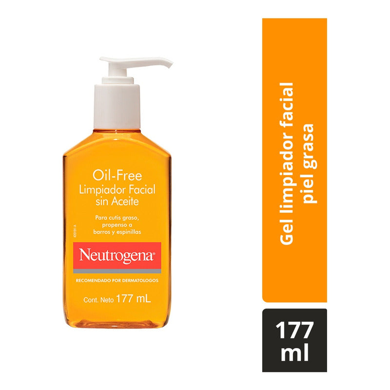 Neutrogena Oil-free Gel Limpiador Facial 2 % Ácido Salicílico Y Manzanilla 177 Ml Contra Grasa E Impurezas