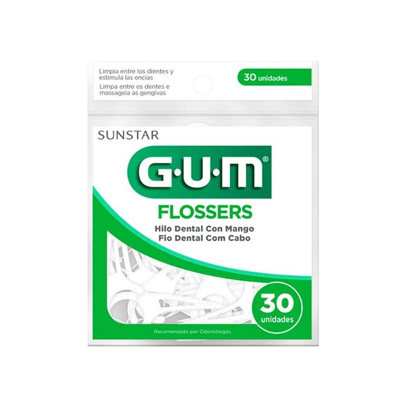 Gum Flossers Hilo Dental Con Mango 30 Piezas