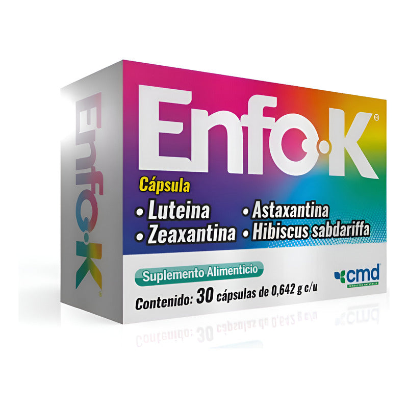 Enfo-k 30 Caps 0.642 G Luteina Zeaxantina Astaxantina Sin Sabor