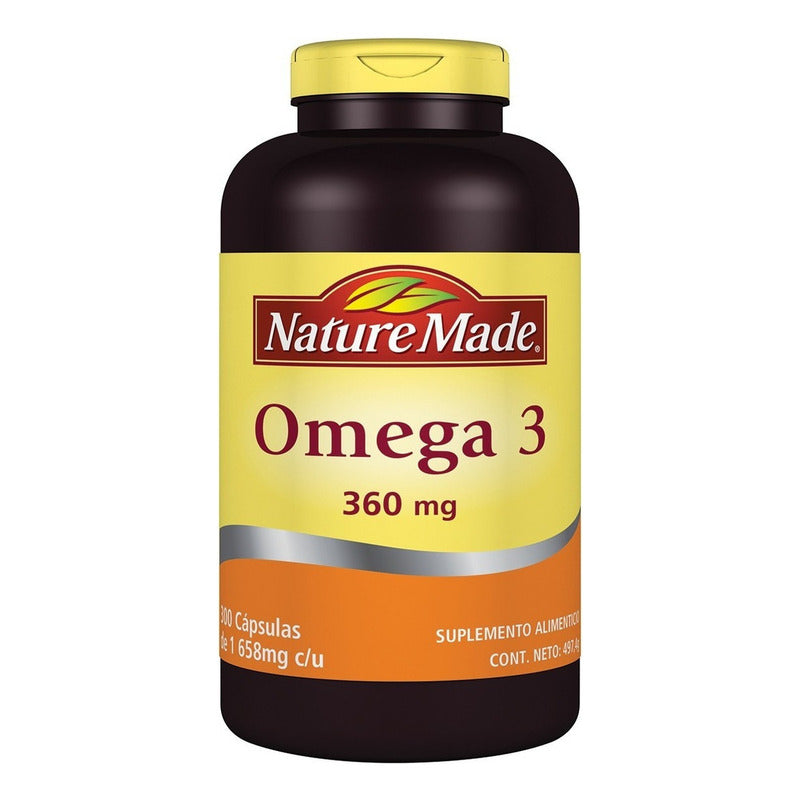 Nature Made Omega 3 Aceite De Pescado 360mg 300 Cápsulas Sabor N/a