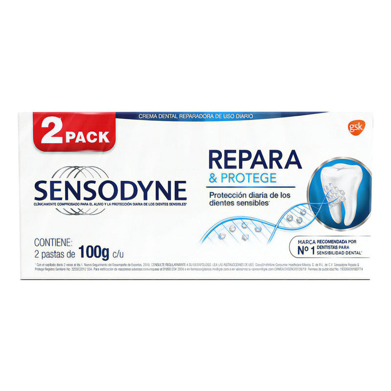 Sensodyne Repara & Protege Pasta Dental 2pzs De 100gc/u