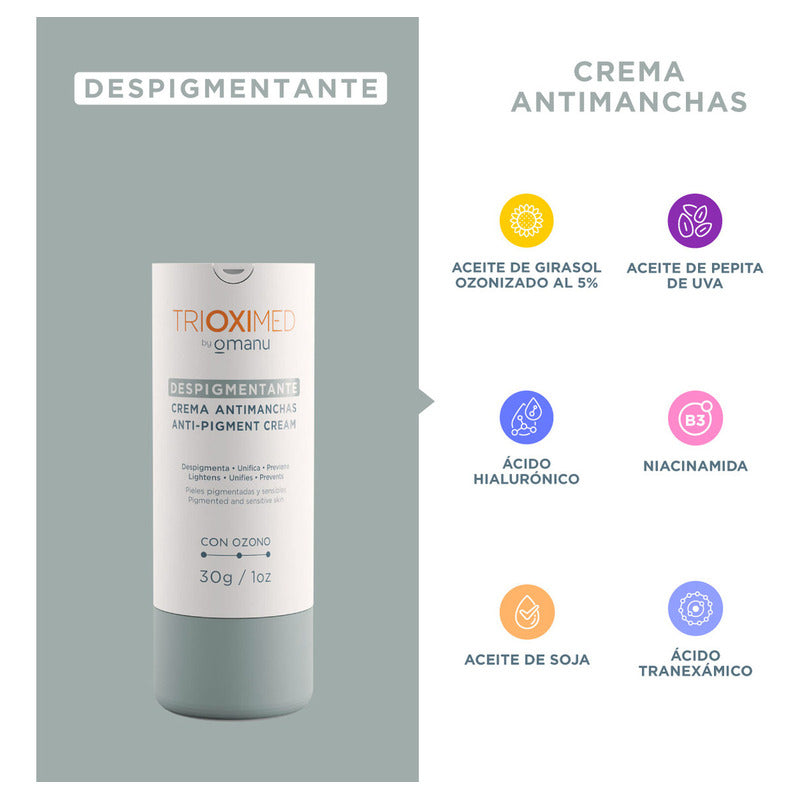 Crema Despigmentante Antimanchas 30 G Trioximed By Omanu Normal Noche