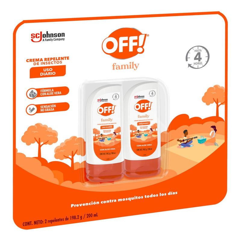 Repelente De Mosquitos En Crema Off Family 2 Unidades De 200ml