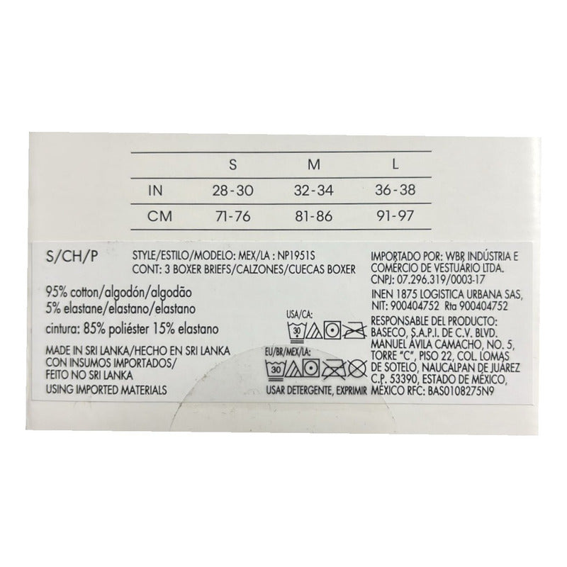 Calvin Klein 3 Pack Boxer Brief Cotton Stretch Color Negro