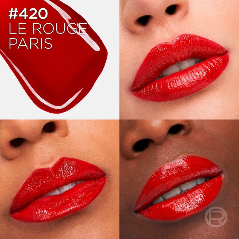 L'oréal Paris Infallible Laque Resistance, Labial Líquido Con Acabado Brillante De Larga Duración 16hr, Tono Rouge Paris 420, 5ml