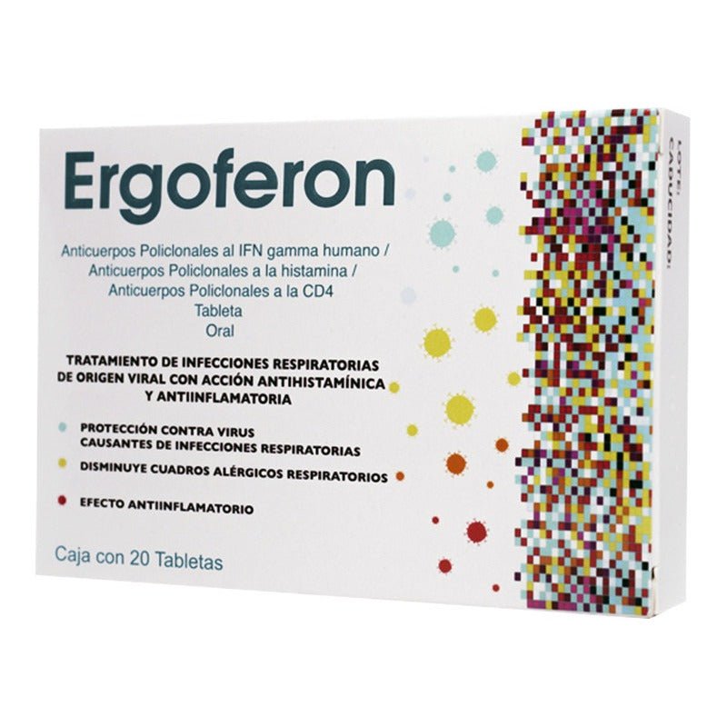 20 Tabletas De Suplemento Alimenticio Ergoferon Sabor Sin Sabor