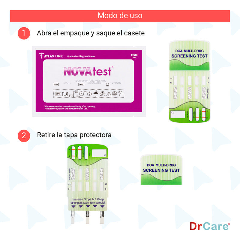 Kit Pruebas Antidoping Farmacia Drogas Orina 3 Elementos 25 Pzs