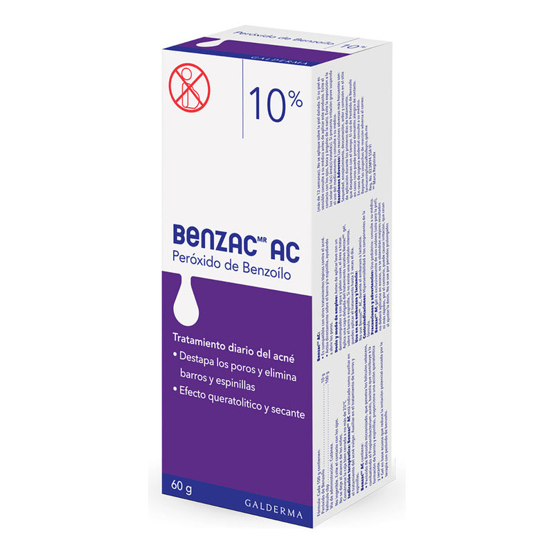Benzac Gel Peróxido Benzoilo 10% Elimina Acné Puntos Negros