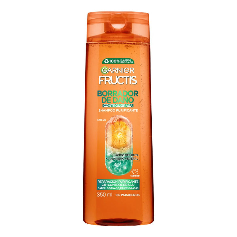 Shampoo Fructis Borrador De Daño Control Grasa 350 Ml