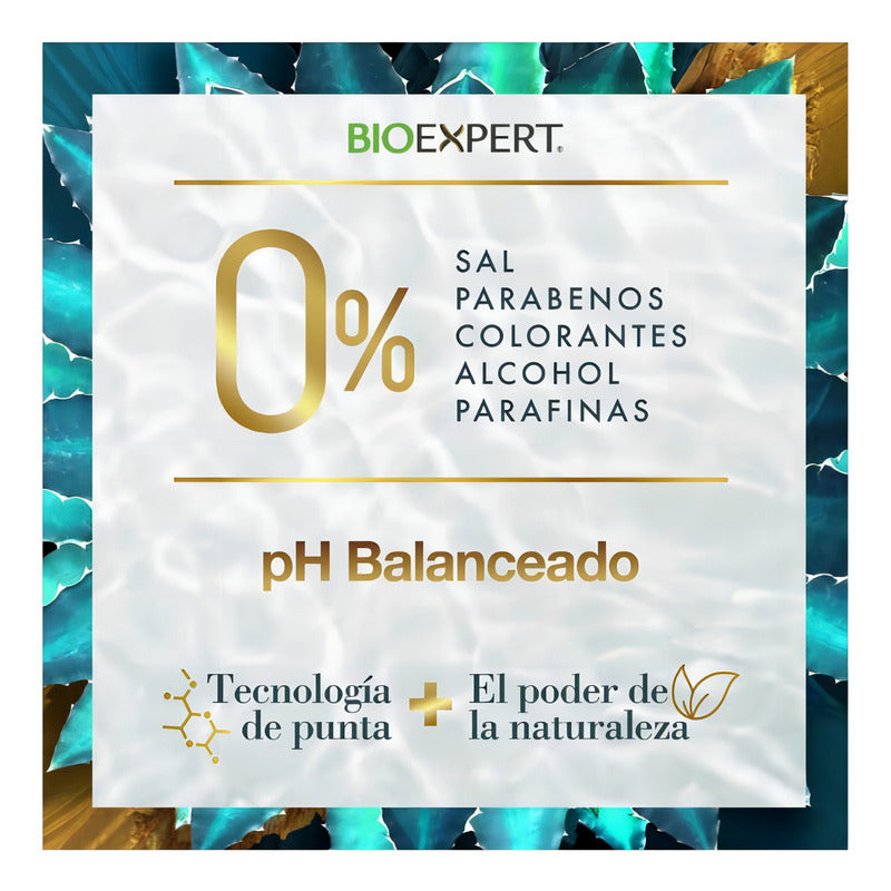 Shampoo Bioexpert Blue Agave Control Frizz Sin Sal 1 Litro