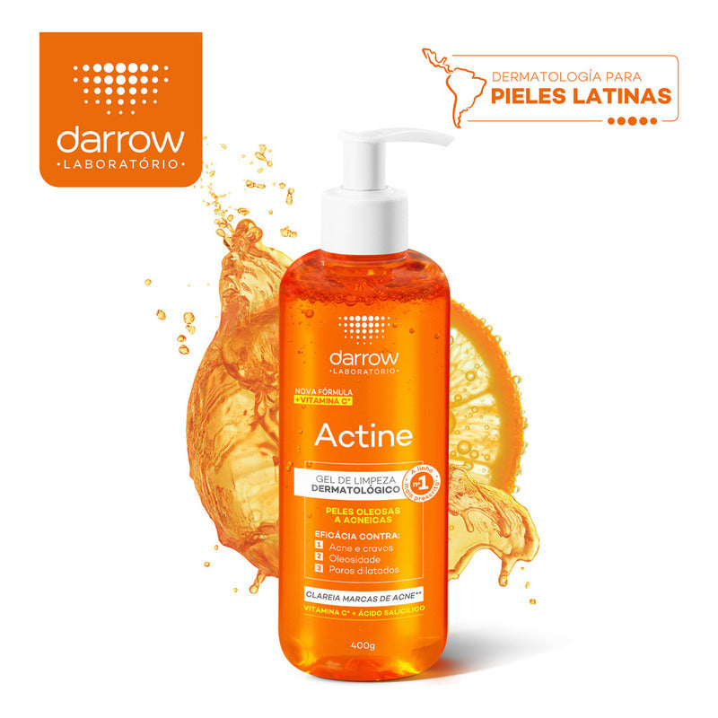 Gel Limpiador Facial Darrow Actine Vitamina C 400g Piel Grasa O Con Tendencia Acnéica