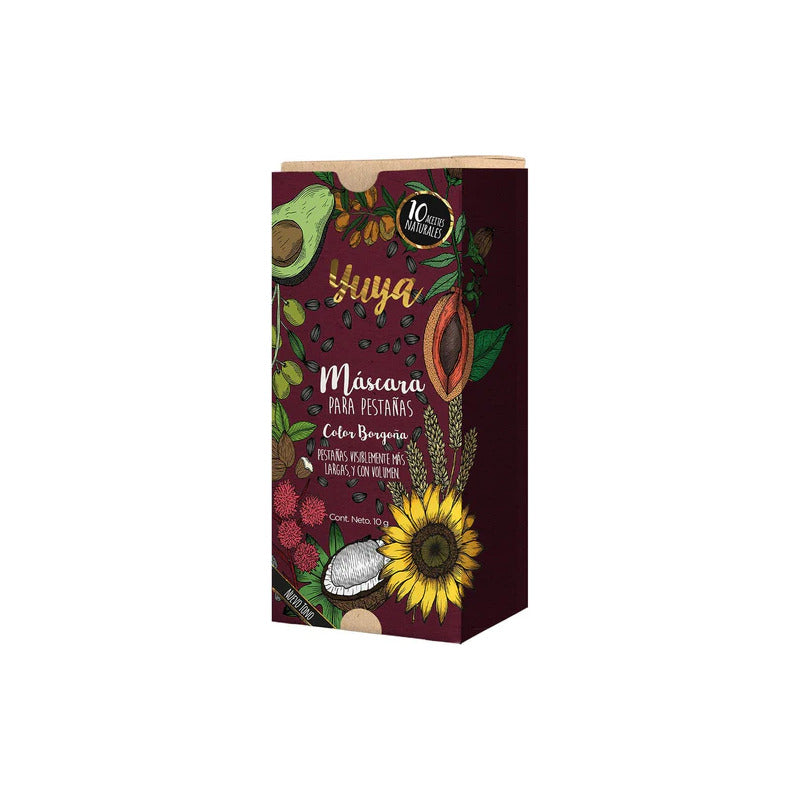 Yuya-máscara De Pestañas 10 Aceites Naturales-color Borgoña