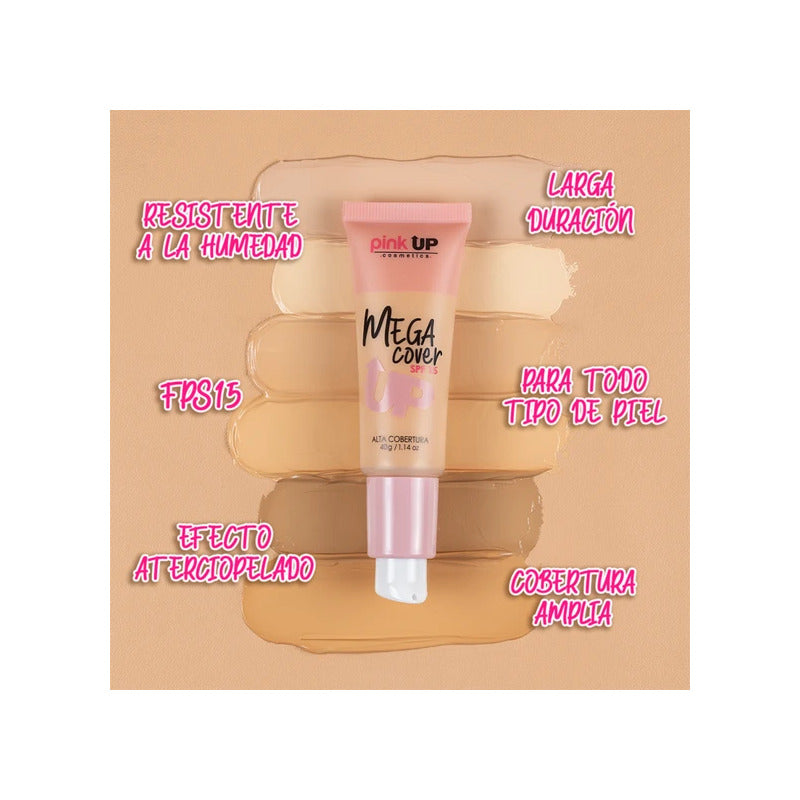Pink Up, Maquillaje De Larga Duración, Cobertura Completa