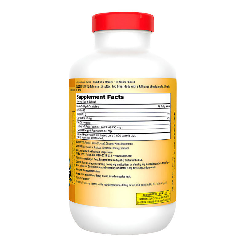 Aceite De Pescado Concentrado Kirkland Signature 1000mg 400 Cápsulas
