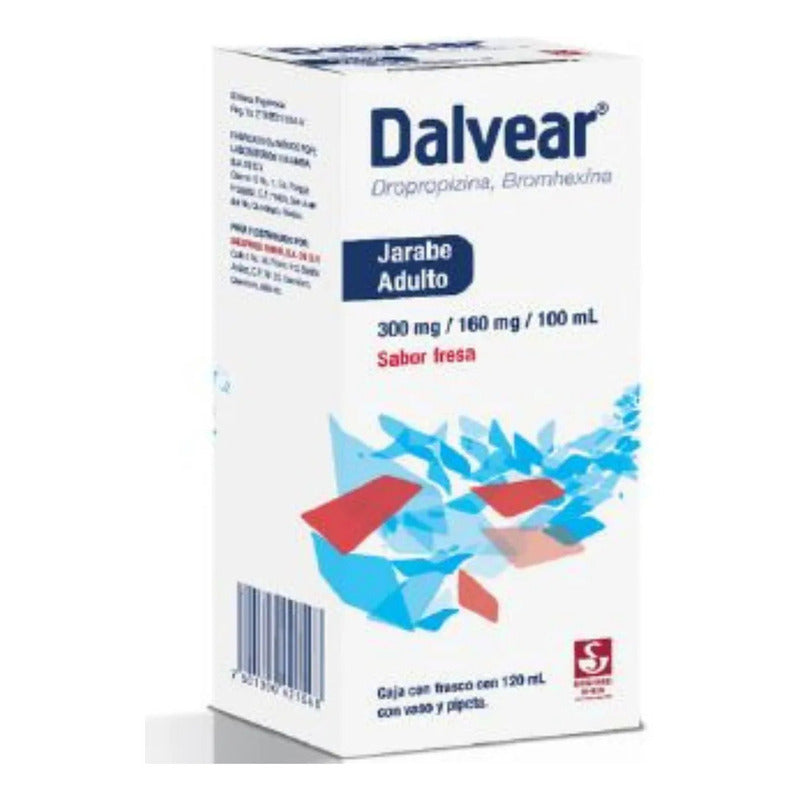 Dalvear Dropropizina Jarabe Adulto 300mg/160mg/100ml Fresa