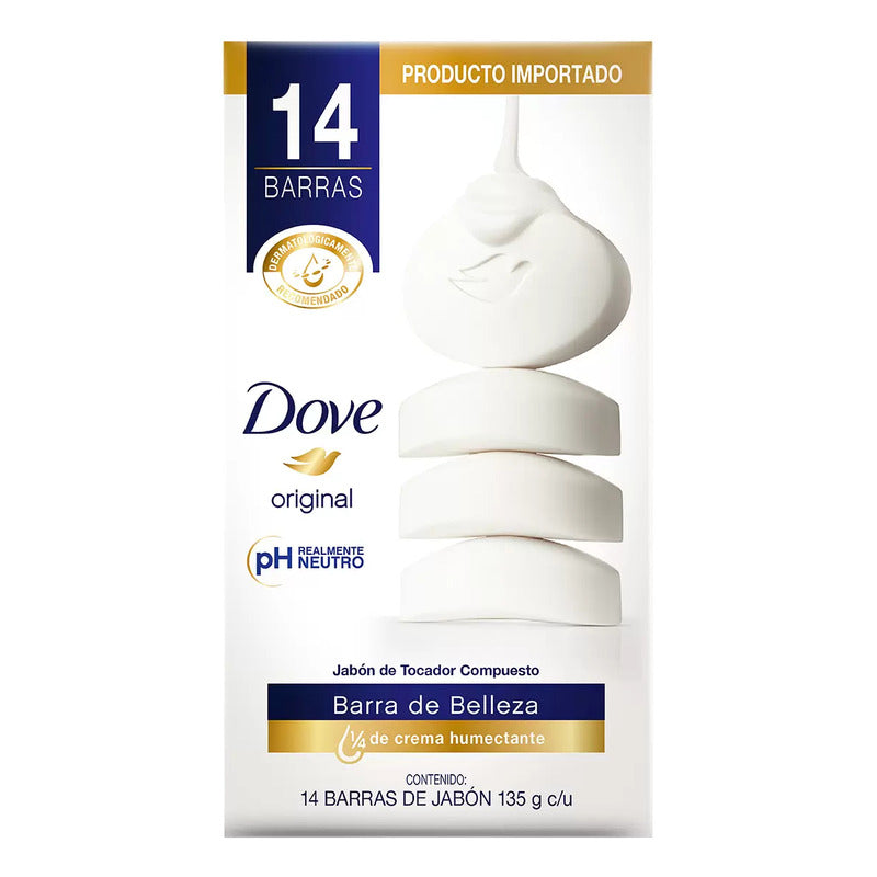 Jabón Dove Original Ph Neutro 14 Pzas De 135g