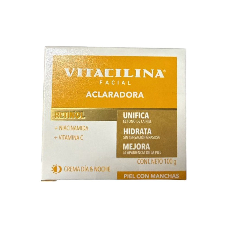 Vitacilina Facial Crema Aclaradora Retinol Día Noche 100gr - Todo Tipo De Piel - Día/noche