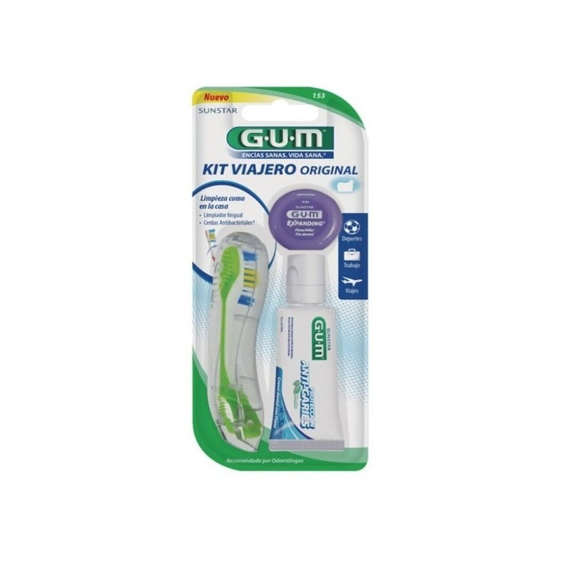 Gum Kit De Viaje Cepillo Pasta E Hilo Dental