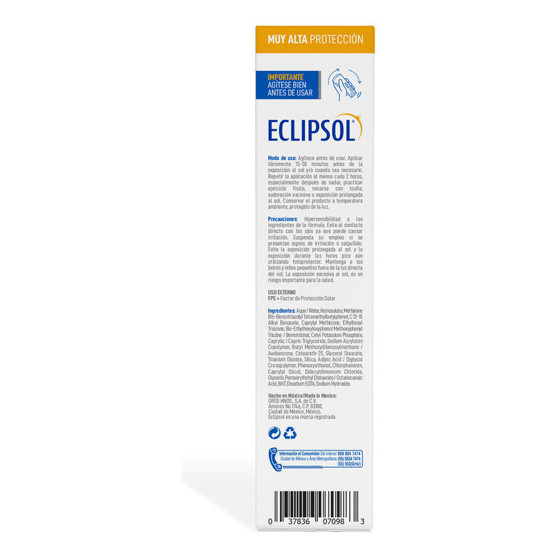 Pack X2 Eclipsol Ultra Crema Protector Solar Facial Y Corporal Fps50+ 125g + 60g