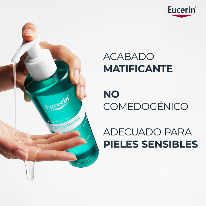 Eucerin Dermopure Gel De Limpieza 400ml Piel Grasa O Acné Grasa Día/noche