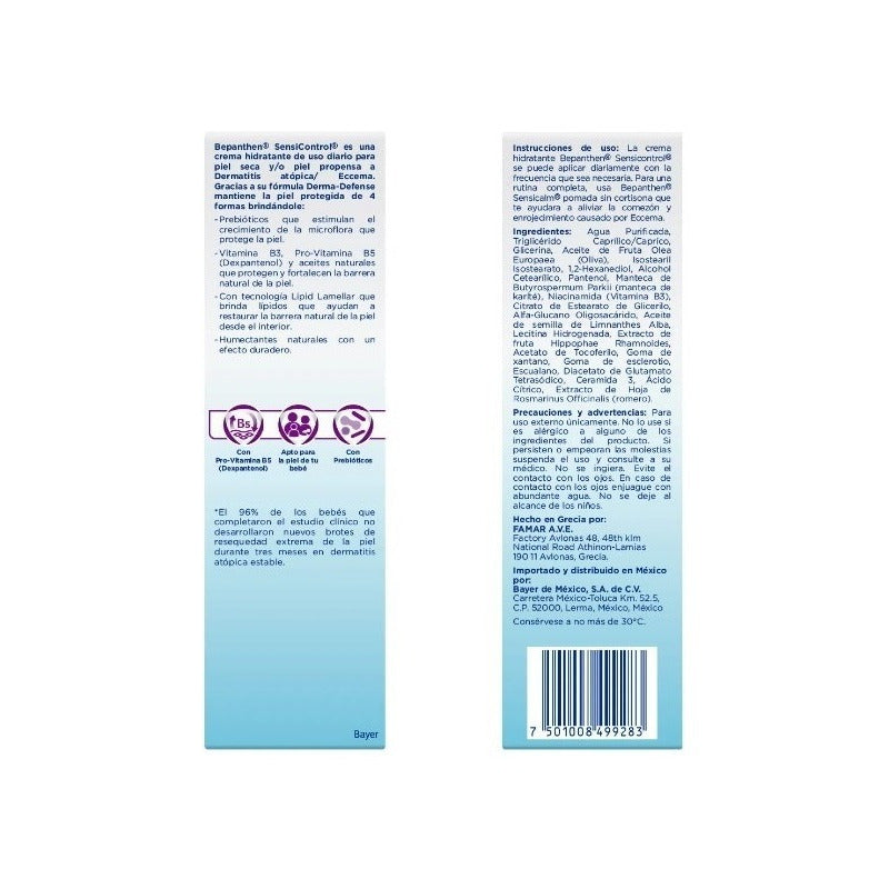 Bepanthen Sensi Control Dexpantenol Crema Hidratante 200ml