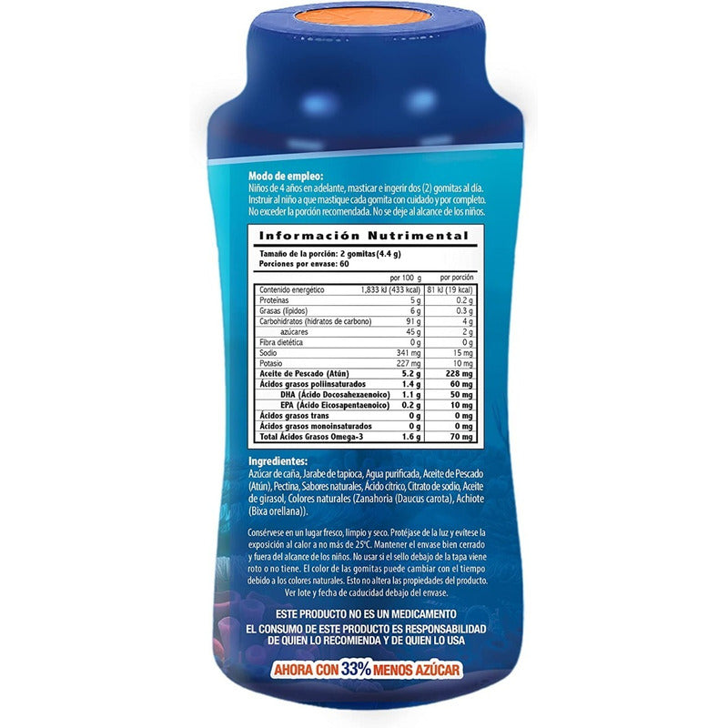 Omega 3 Gummies Kids Nemo 130 G 120 Pzs Gomitas Frutales