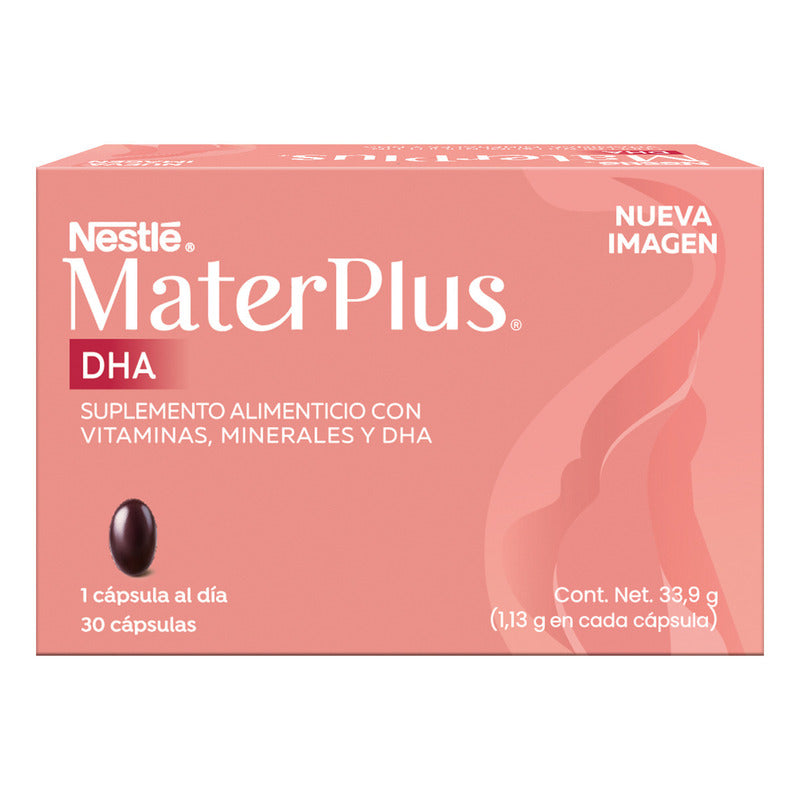 Suplemento Alimenticio Nestlé Materplus Cápsulas Dha (omega 3) 34g Sin Sabor