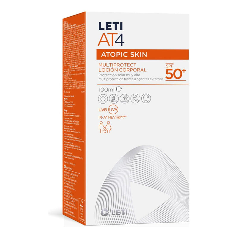 Loción Corporal Multiprotectora Spf 50 100ml Leti At4