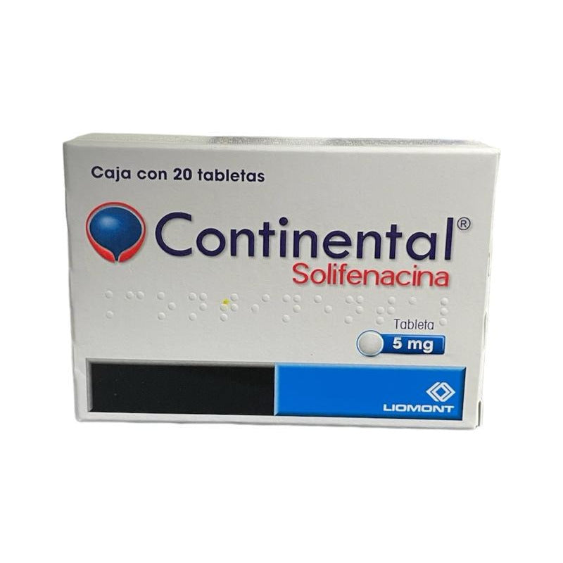 Continental Solifenacina 5mg 20 Tabletas