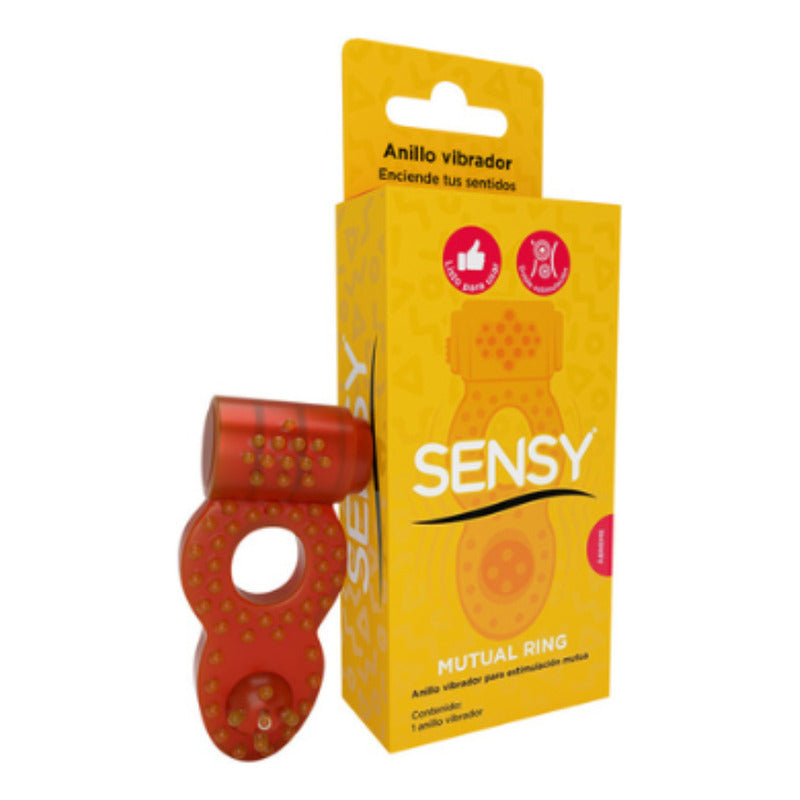 Anillo Vibrador Sensy Para Estimulación Mutua Color Naranja