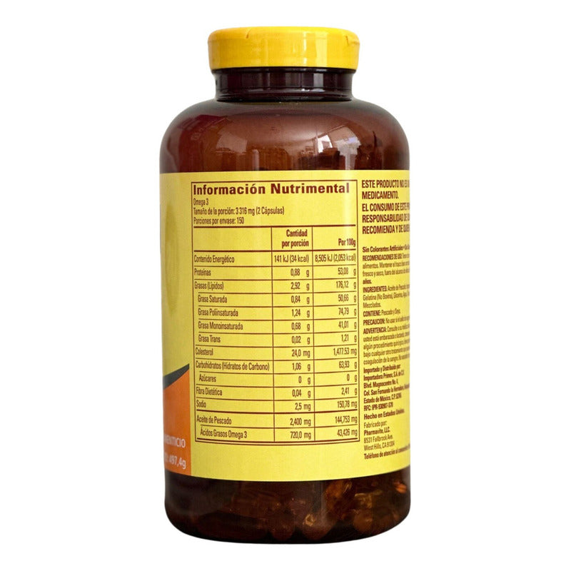 Nature Made Omega 3 Aceite De Pescado 360mg 300 Cápsulas Sabor N/a