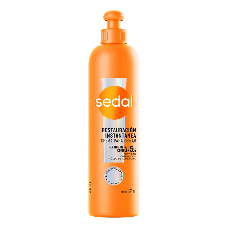 Sedal Crema Para Peinar Restauración Instantánea Ideal Para Reparar Y Dar Fuerza Al Cabello Dañado, Dejándolo Supersuave Y Agradable Al Tacto 300 Ml