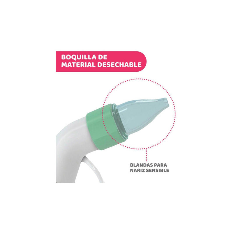 Aspirador Nasal Bebe Chicco Physio Clean Succion Color Verde Verde