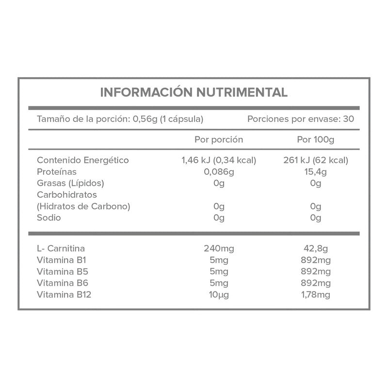 Naturex Carnitinab 560 Mg Frasco 30cápsulas Sin Sabor