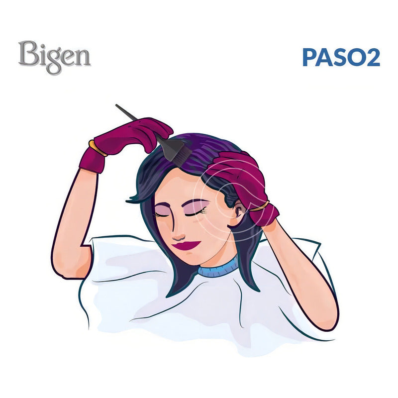 Tinte Bigen Polvo Negro Natural 58 Permanente Sin Amoníaco Cabello 58 Negro Natural